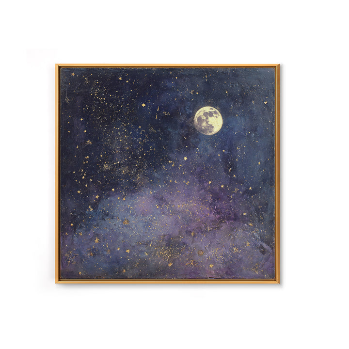 Subtle Celestial Scene Canvas Print, Above Bed Art, Statement Artwork, Bedroom Decor, Fine Art, Serenity, Printable Wall Art, ABA-1x1-85