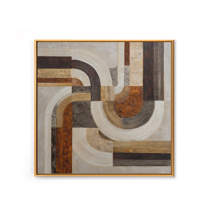 Warm Taupe Abstract Waves Canvas Print, Above Bed Art, Statement Artwork, Bedroom Decor, Abstract Art, Serenity, ABA-1x1-87