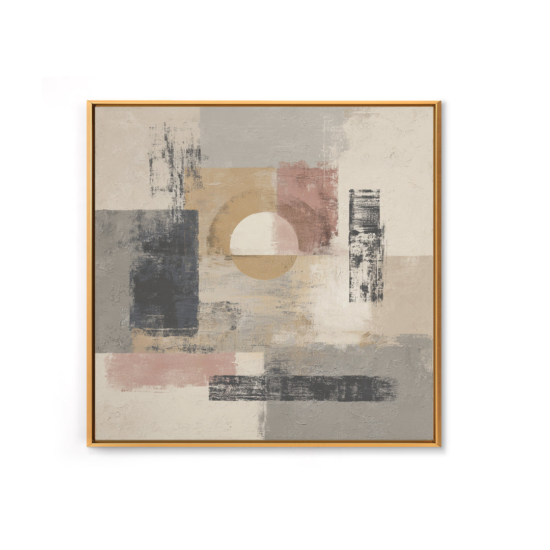 Japandi Ink Shapes Canvas Print, Above Bed Art, 3 Piece Wall Art, Bedroom Decor, Fine Art, Serenity, Textured Painting, ABA-1x1-90