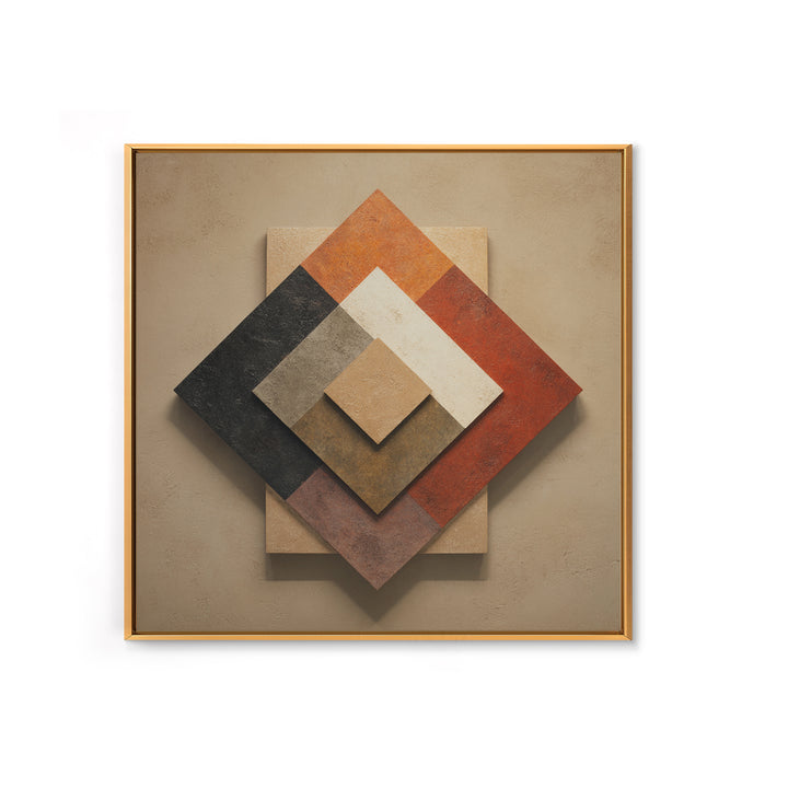 Abstract Sunrise Geometry Canvas Print, Above Bed Art, 3 Piece Wall Art, Bedroom Decor, Abstract Art, Serenity, ABA-1x1-92