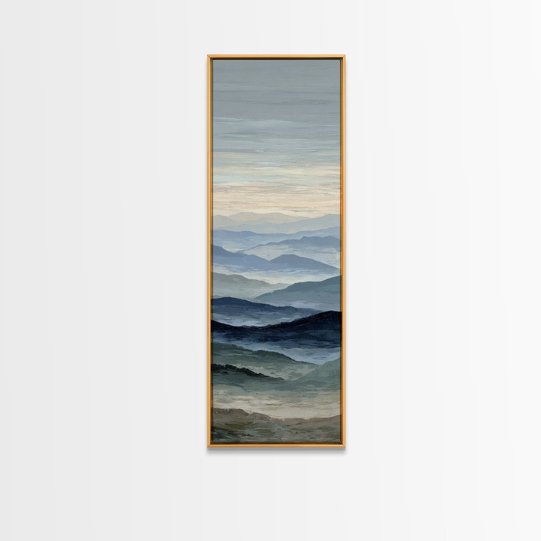 Soft Alpine Horizon Canvas Print, Above Bed Art, Statement Artwork, Bedroom Decor, Fine Art, Serenity, Printable Wall Art, ABA-1x3-12