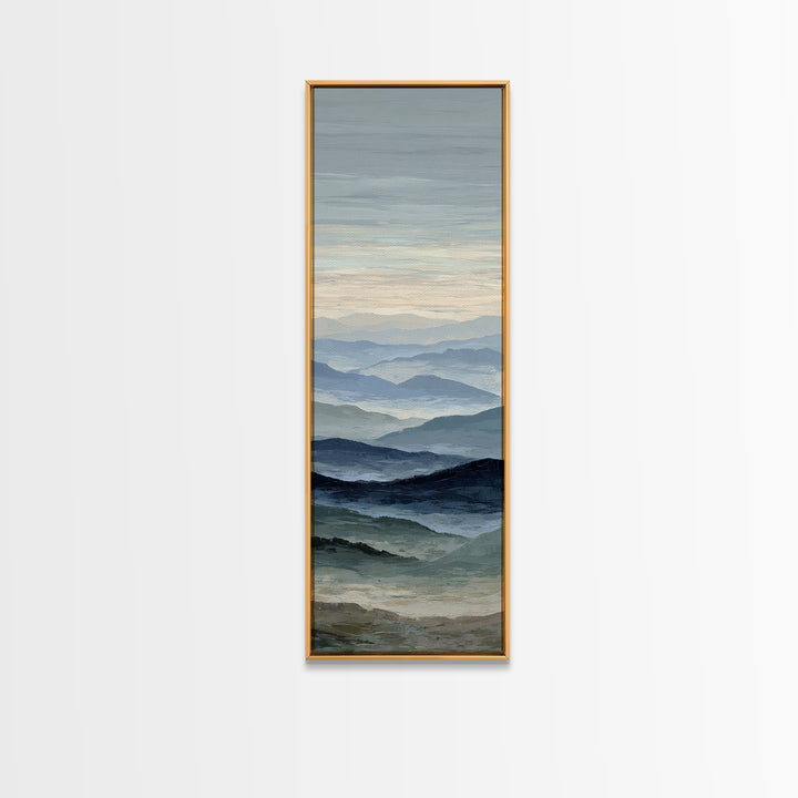 Soft Alpine Horizon Canvas Print, Above Bed Art, Statement Artwork, Bedroom Decor, Fine Art, Serenity, Printable Wall Art, ABA-1x3-12