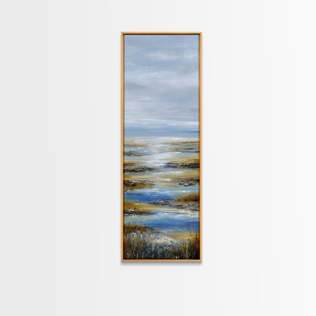 Calming Lake Reflection Canvas Print, Above Bed Art, Digital Art, Bedroom Decor, Fine Art, Serenity, Living Room Decor, ABA-1x3-23