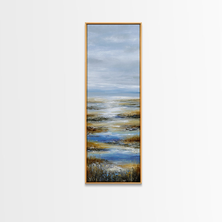 Calming Lake Reflection Canvas Print, Above Bed Art, Digital Art, Bedroom Decor, Fine Art, Serenity, Living Room Decor, ABA-1x3-23