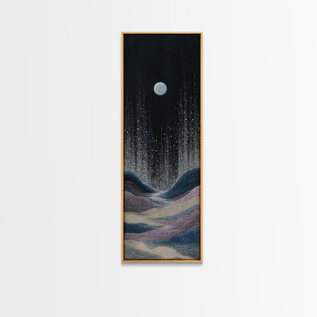 Subtle Celestial Scene Canvas Print, Above Bed Art, Digital Art, Bedroom Decor, Fine Art, Serenity, Living Room Decor, ABA-1x3-25