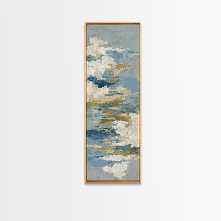 Japandi Ink Shapes Framed Canvas Print, Above Bed Art, Western Decor, Bedroom Decor, Abstract Art, Serenity, ABA-1x3-30