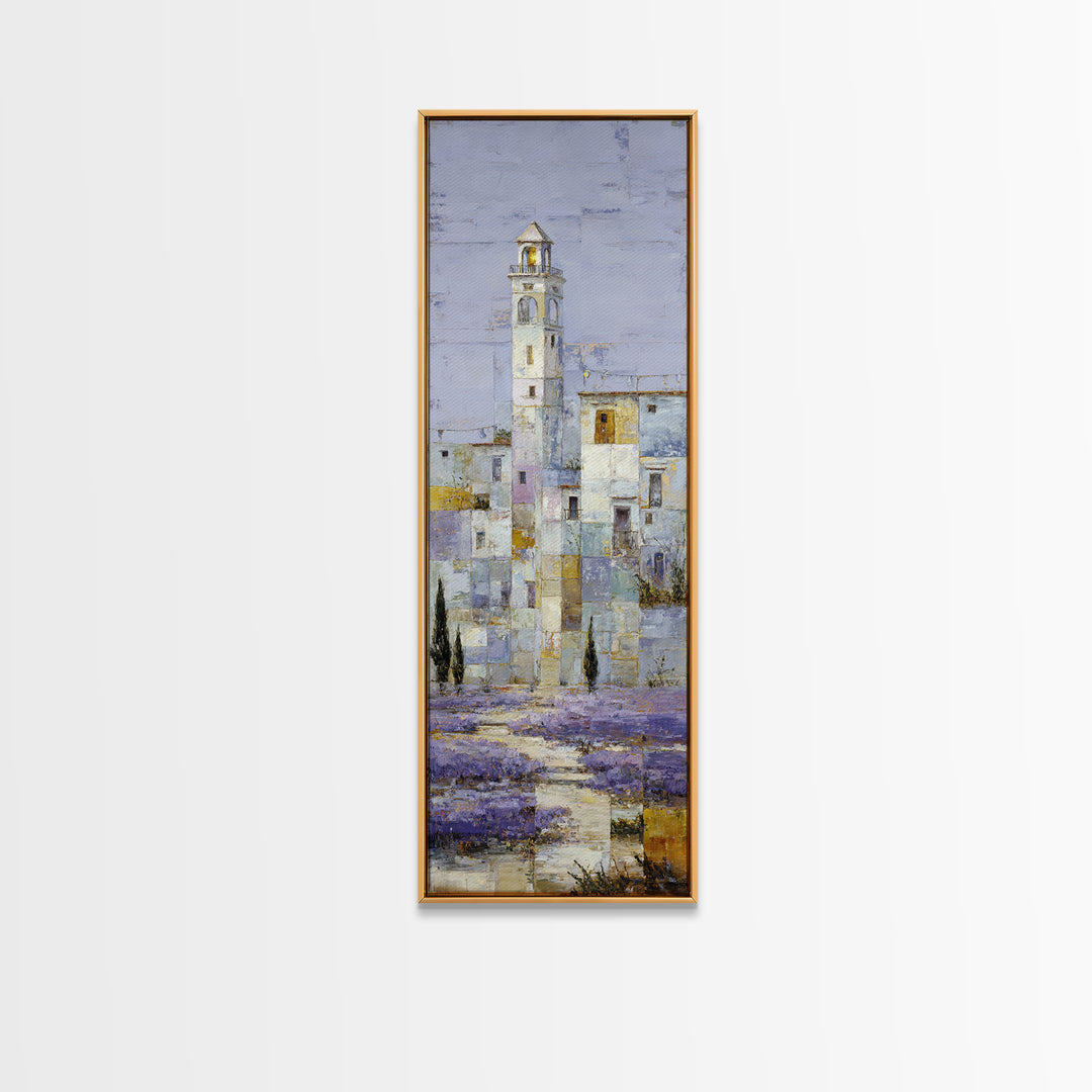 Oversized Lavender Field Canvas Print, Above Bed Art, Bedroom Decor, Oil Painting, Serenity, Boho Decor, Western Decor, ABA-1x3-55