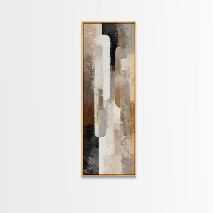 Japandi Ink Shapes Canvas Print, Above Bed Art, Horizontal Wall Art, Bedroom Decor, Abstract Art, Serenity, Home Decor, ABA-1x3-6