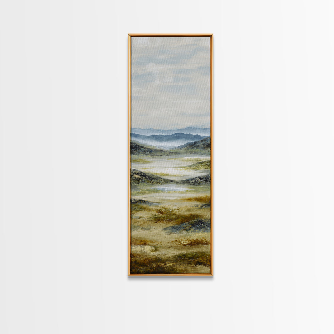 Soft Alpine Horizon Canvas Print, Above Bed Art, Digital Art, Bedroom Decor, Serenity, Living Room Decor, Whimsical Decor, ABA-1x3-60