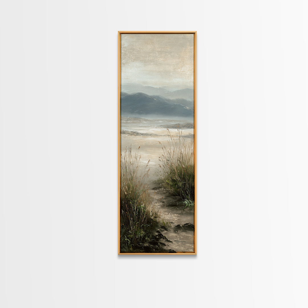 Panoramic Misty Mountain Landscape Canvas Print, Above Bed Art, Digital Prints, Bedroom Decor, Serenity, Printable Art, ABA-1x3-85