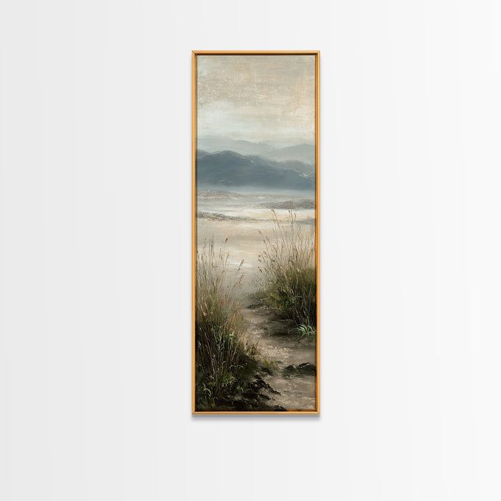 Panoramic Misty Mountain Landscape Canvas Print, Above Bed Art, Digital Prints, Bedroom Decor, Serenity, Printable Art, ABA-1x3-85