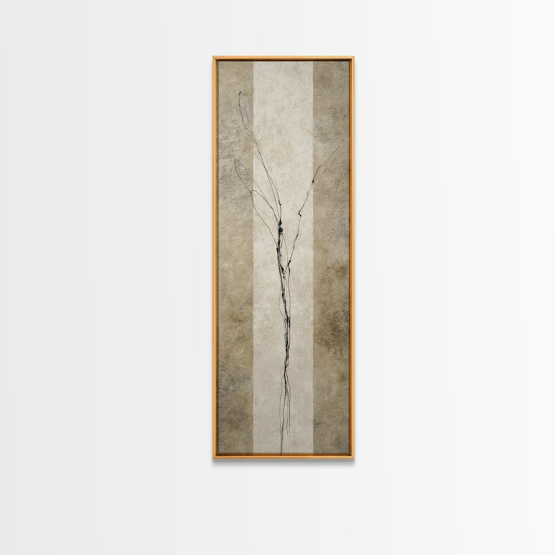 Minimal Two Figure Line Drawing Framed Canvas Print, Above Bed Art, Whimsical Decor, Bedroom Decor, Fine Art, Serenity, ABA-1x3-92
