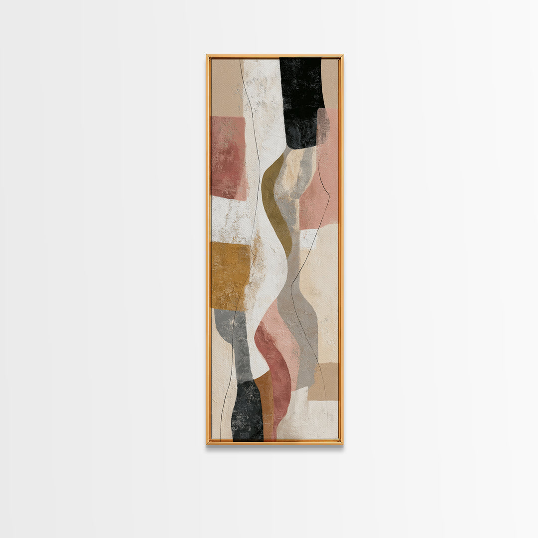 Warm Taupe Abstract Waves Canvas Print, Above Bed Art, Bedroom Wall Art, Bedroom Decor, Abstract Art, Serenity, ABA-1x3-99