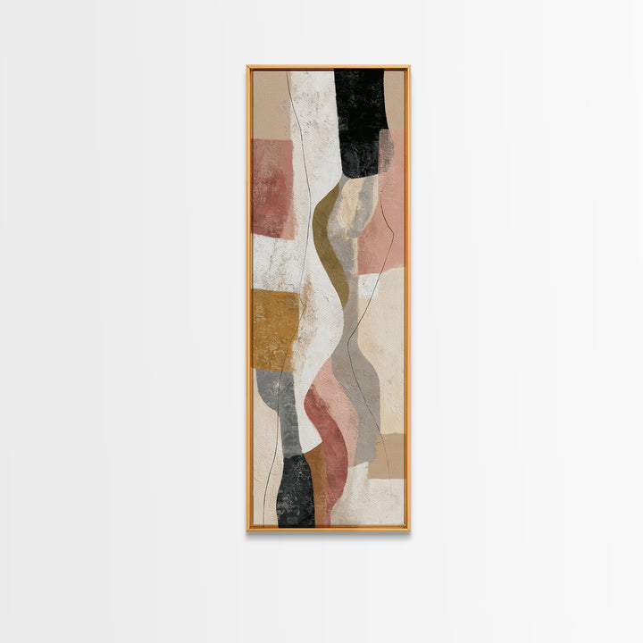 Warm Taupe Abstract Waves Canvas Print, Above Bed Art, Bedroom Wall Art, Bedroom Decor, Abstract Art, Serenity, ABA-1x3-99