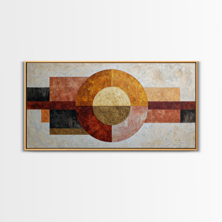Abstract Sunrise Geometry Framed Canvas Print, Above Bed Art, Wall Decor, Bedroom Decor, Fine Art, Serenity, Apartment Decor, ABA-2x1-40
