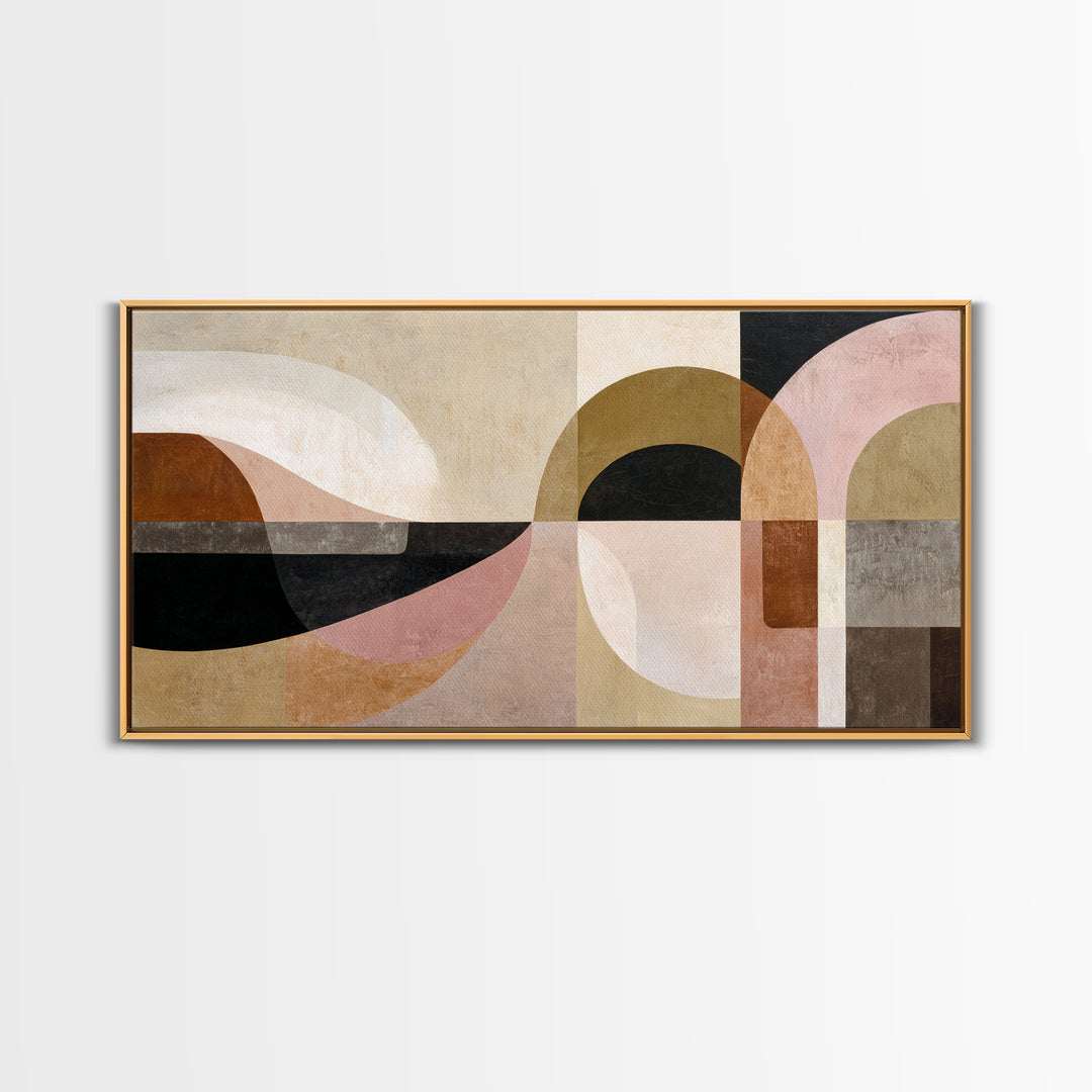 Abstract Sunrise Geometry Canvas Print, Above Bed Art, Dorm Decor, Bedroom Decor, Fine Art, Serenity, Dopamine Decor, ABA-2x1-64