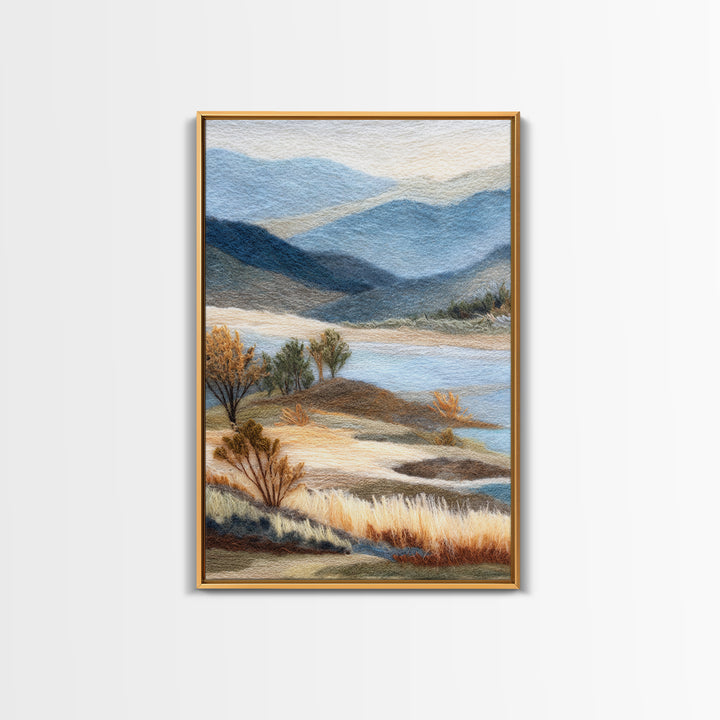 Soft Romantic Landscape Framed Canvas Print, Above Bed Art, Wall Art, Bedroom Decor, Oil Painting, Serenity, Digital Print, ABA-2x3-1