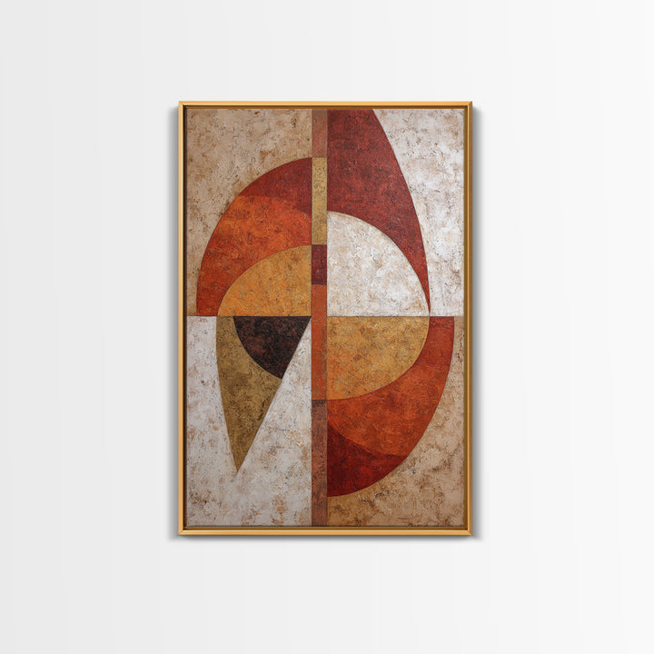 Abstract Sunrise Geometry Framed Canvas Print, Above Bed Art, Art Print, Bedroom Decor, Abstract Art, Serenity, Dorm Decor, ABA-2x3-100