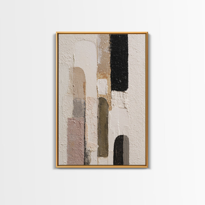 Neutral Abstract Arches Framed Canvas Print, Above Bed Art, Minimalist Decor, Bedroom Decor, Serenity, Textured Wall Art, ABA-2x3-12