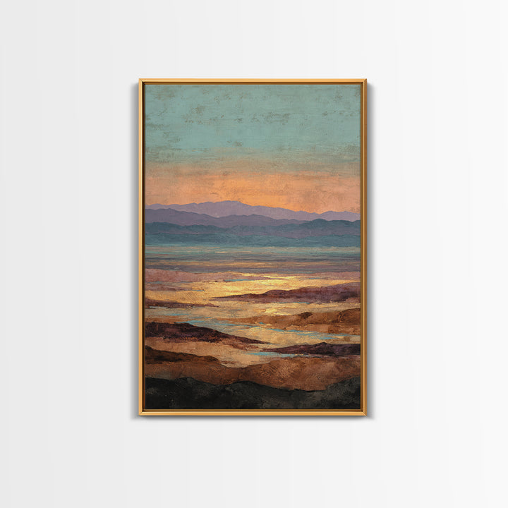 Dreamy Desert Sunset Canvas Print, Above Bed Art, Home Decor, Bedroom Decor, Oil Painting, Serenity, Contemporary Art, ABA-2x3-15