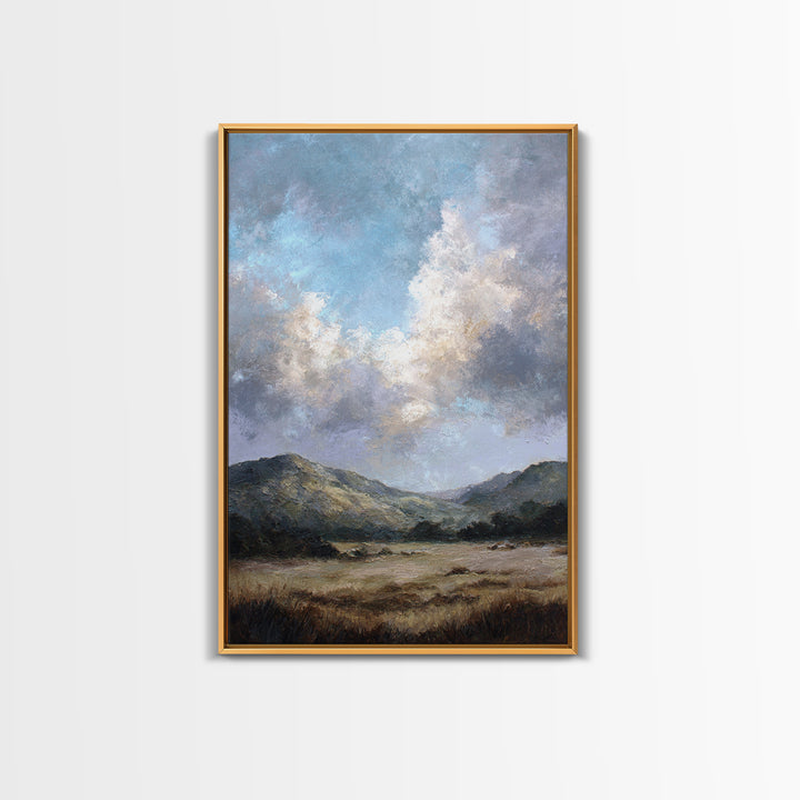 Soft Romantic Landscape Canvas Print, Above Bed Art, Mid Century Modern, Bedroom Decor, Fine Art, Serenity, Horizontal Wall Art, ABA-2x3-49