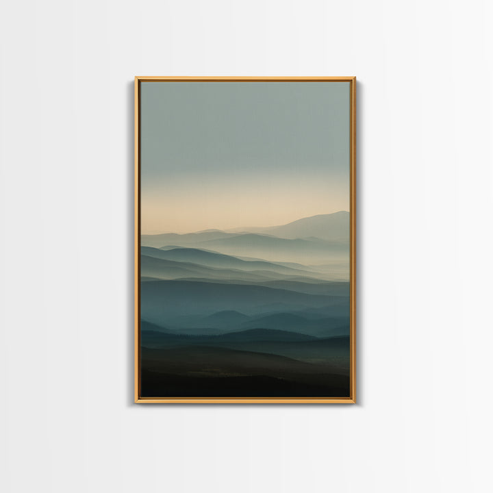 Soft Alpine Horizon Framed Canvas Print, Above Bed Art, Gallery Decor, Bedroom Decor, Fine Art, Serenity, Wall Art, Wall Decor, ABA-2x3-56