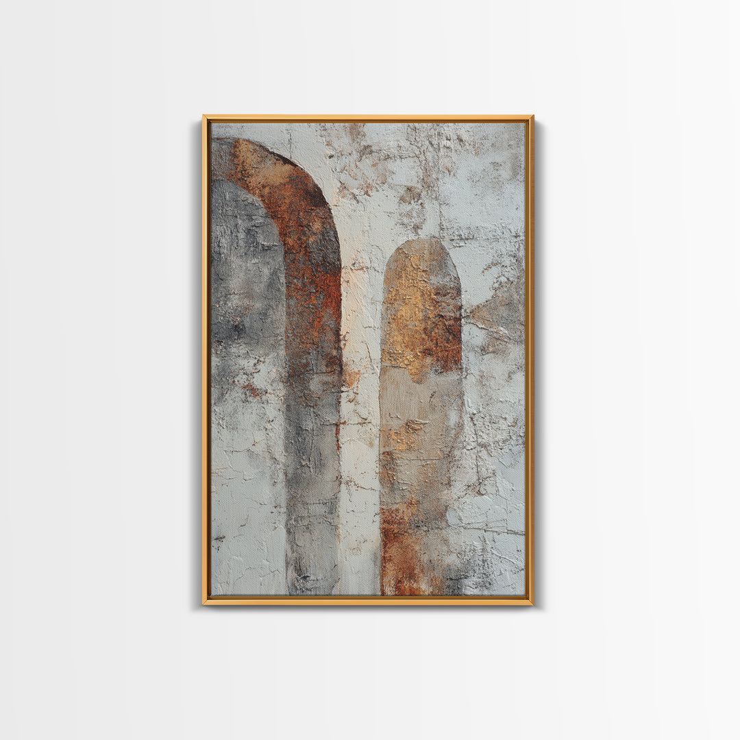 Neutral Abstract Arches Framed Canvas Print, Above Bed Art, Wall Art, Bedroom Decor, Abstract Art, Serenity, Digital Print, ABA-2x3-60