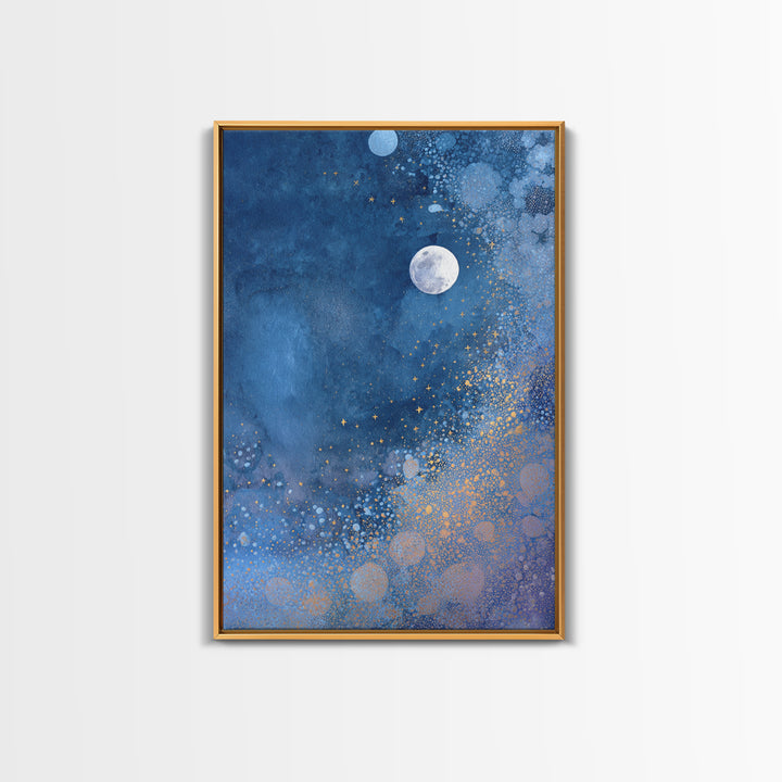 Subtle Celestial Scene Framed Canvas Print, Above Bed Art, Bedroom Decor, Fine Art, Serenity, Boho Decor, Western Decor, ABA-2x3-69