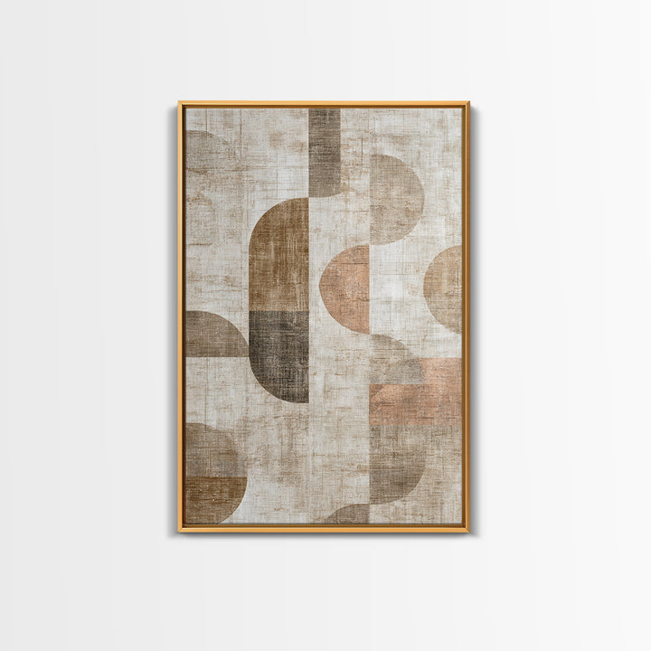 Warm Taupe Abstract Waves Canvas Print, Above Bed Art, Mid Century Modern, Bedroom Decor, Serenity, Horizontal Wall Art, ABA-2x3-71
