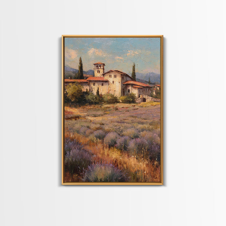 Oversized Lavender Field Framed Canvas Print, Above Bed Art, Dorm Decor, Bedroom Decor, Fine Art, Serenity, Dopamine Decor, ABA-2x3-75