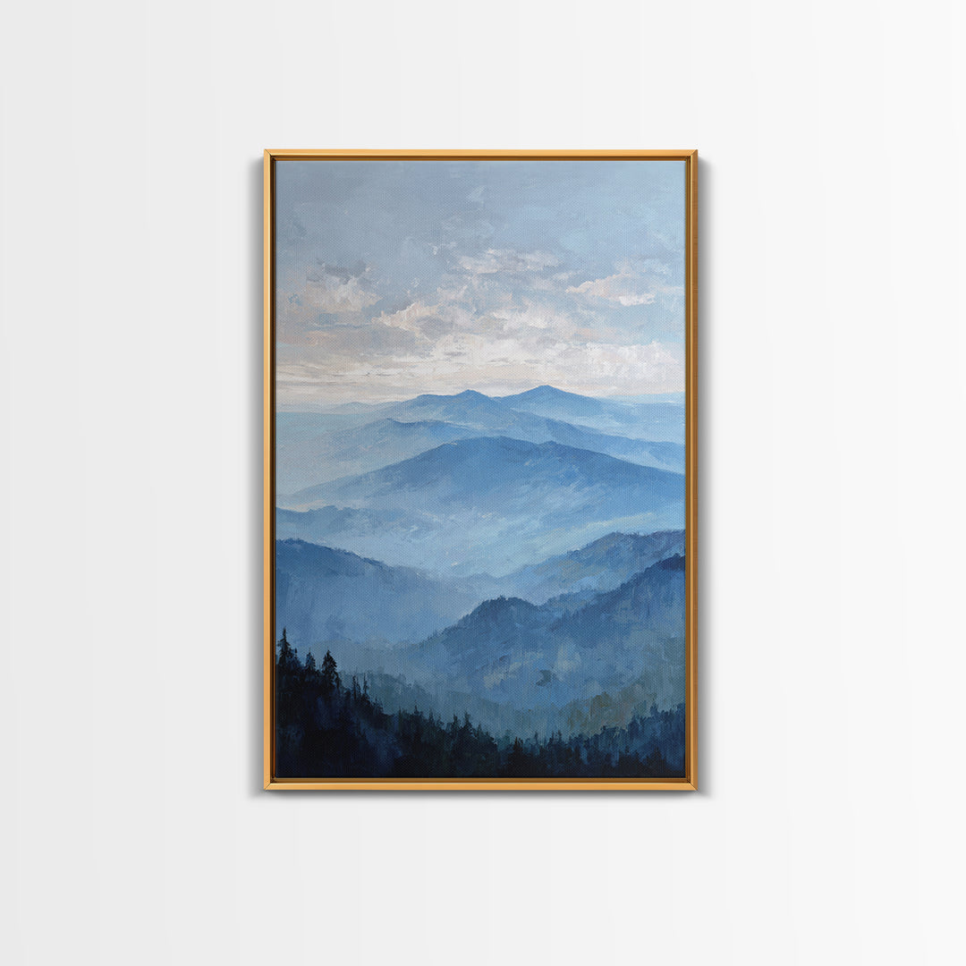 Panoramic Misty Mountain Landscape Canvas Print, Above Bed Art, Digital Prints, Bedroom Decor, Serenity, Printable Art, ABA-2x3-9