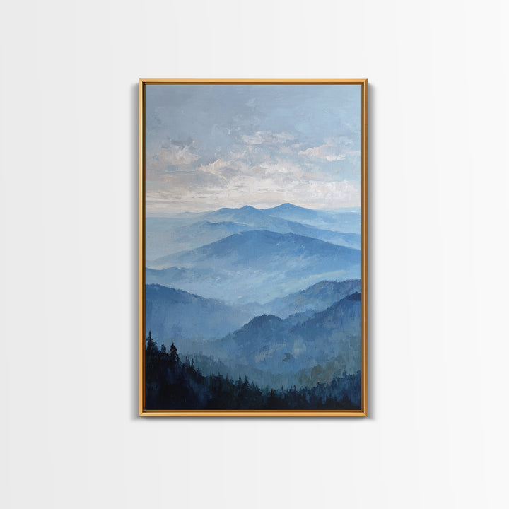 Panoramic Misty Mountain Landscape Canvas Print, Above Bed Art, Digital Prints, Bedroom Decor, Serenity, Printable Art, ABA-2x3-9