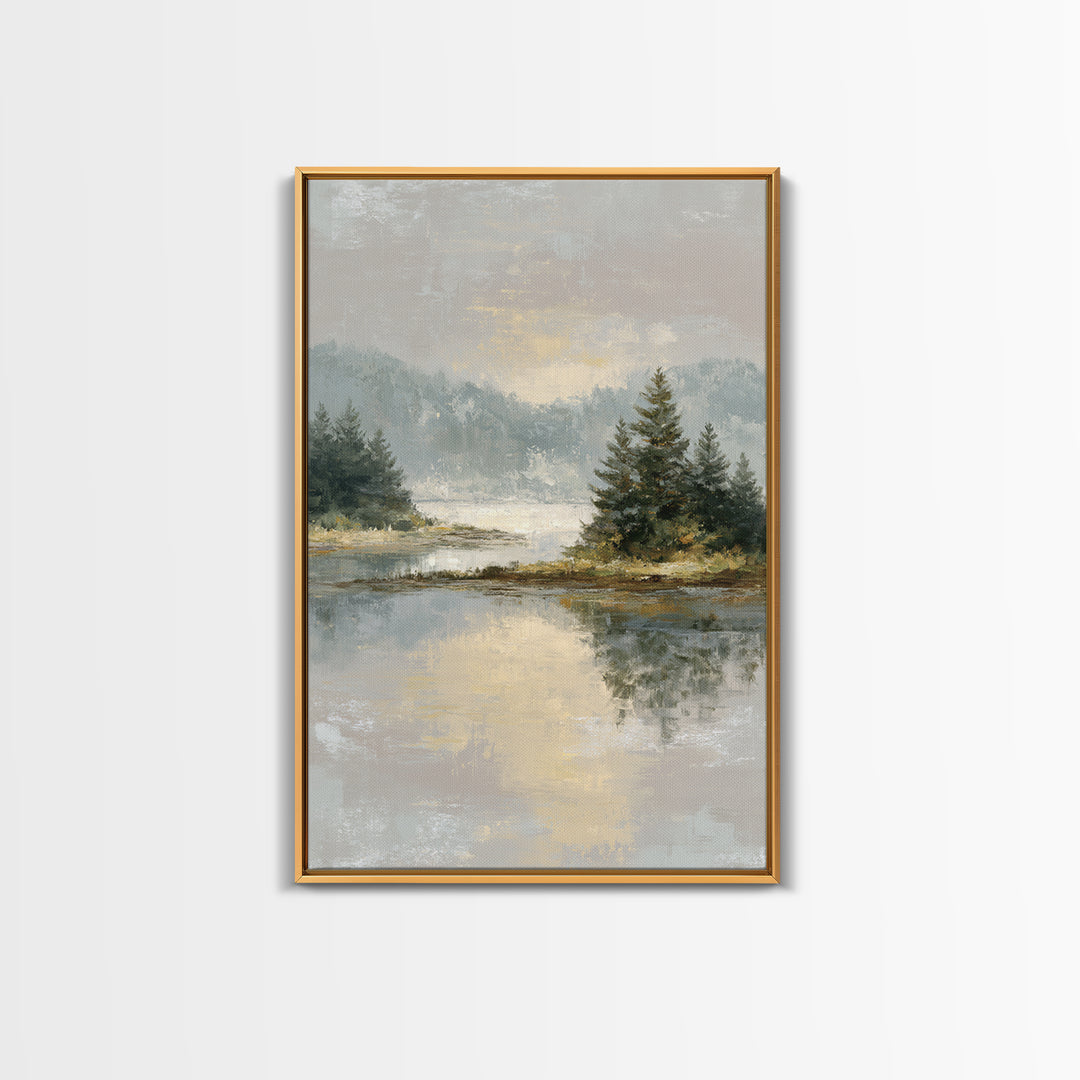 Calming Lake Reflection Canvas Print, Above Bed Art, Whimsical Decor, Bedroom Decor, Fine Art, Serenity, Bedroom Wall Decor, ABA-2x3-91