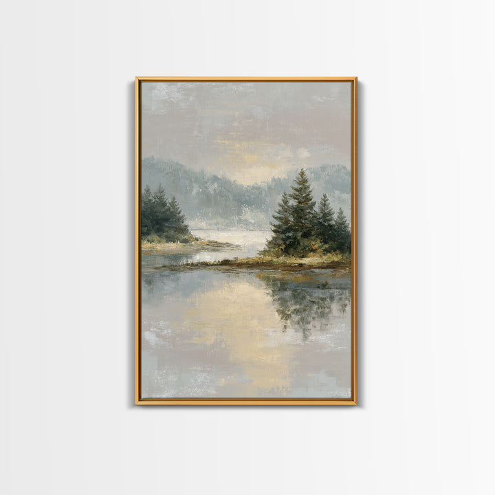 Calming Lake Reflection Canvas Print, Above Bed Art, Whimsical Decor, Bedroom Decor, Fine Art, Serenity, Bedroom Wall Decor, ABA-2x3-91