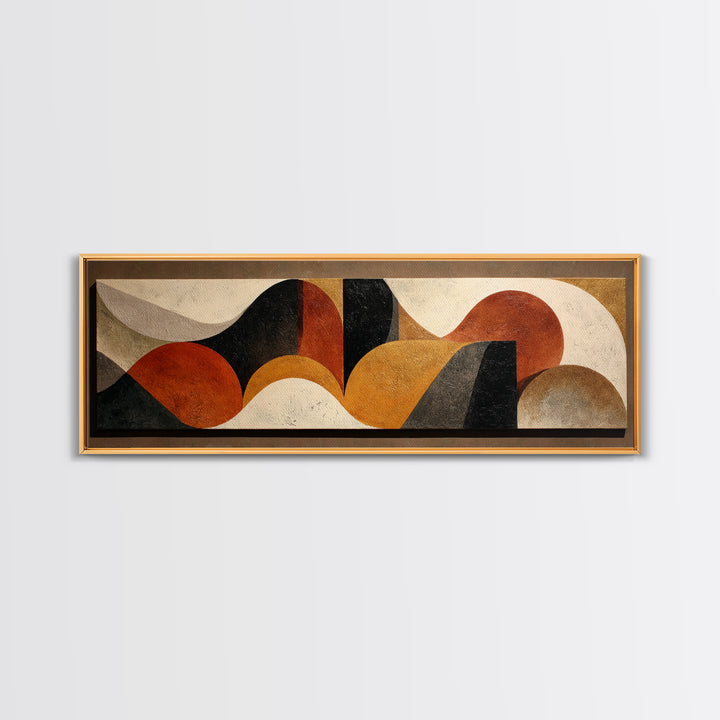 Abstract Sunrise Geometry Framed Canvas Print, Above Bed Art, Western Decor, Bedroom Decor, Abstract Art, Serenity, ABA-3x1-12