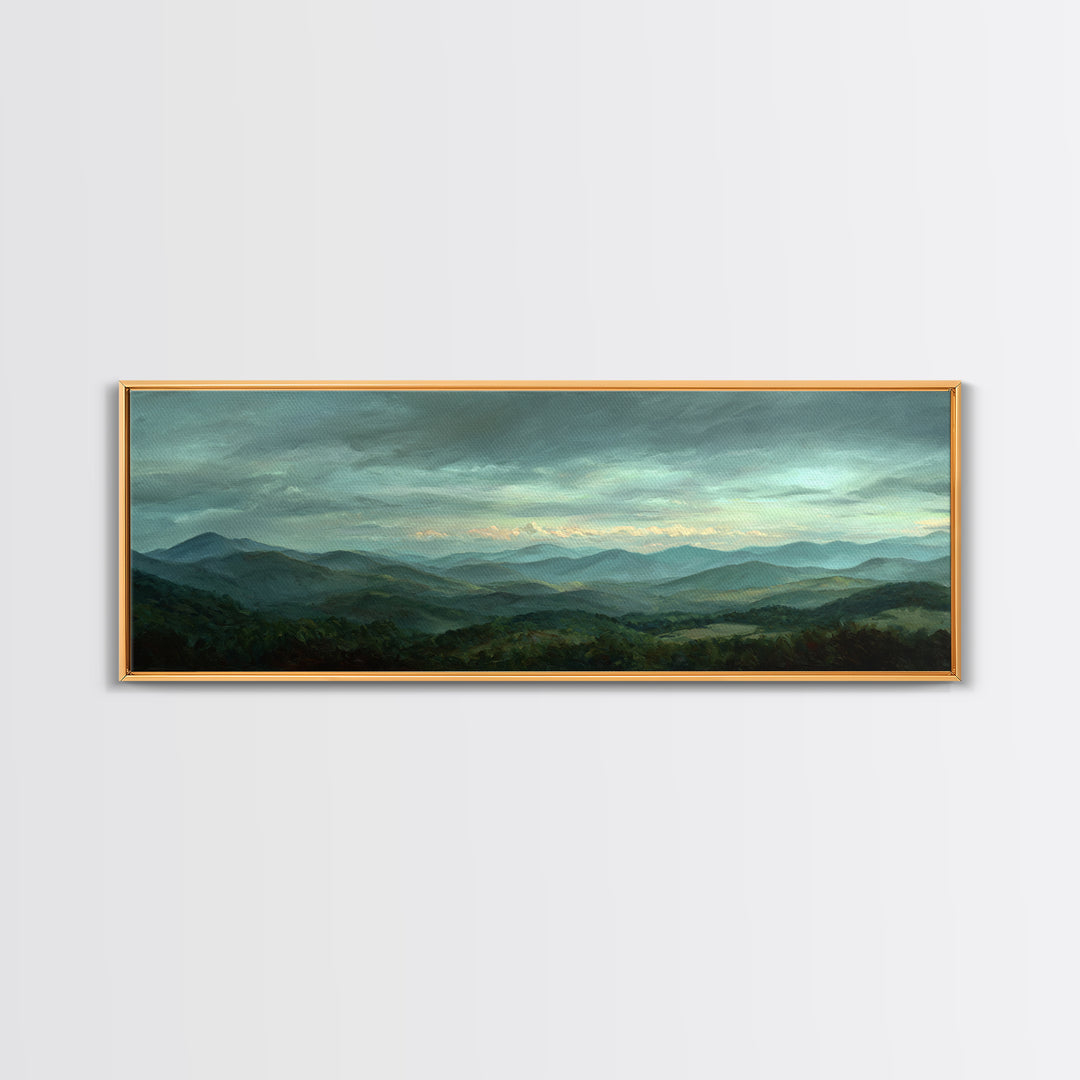 Soft Romantic Landscape Canvas Print, Above Bed Art, Living Room Decor, Bedroom Decor, Oil Painting, Serenity 233, ABA-3x1-33