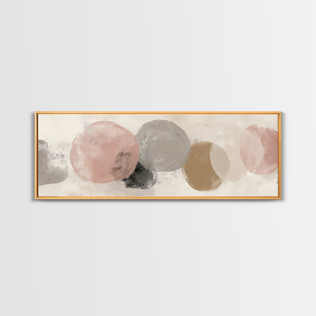 Japandi Ink Shapes Canvas Print, Above Bed Art, Dorm Decor, Bedroom Decor, Serenity, Dopamine Decor, Japanese Wall Art, ABA-3x1-34
