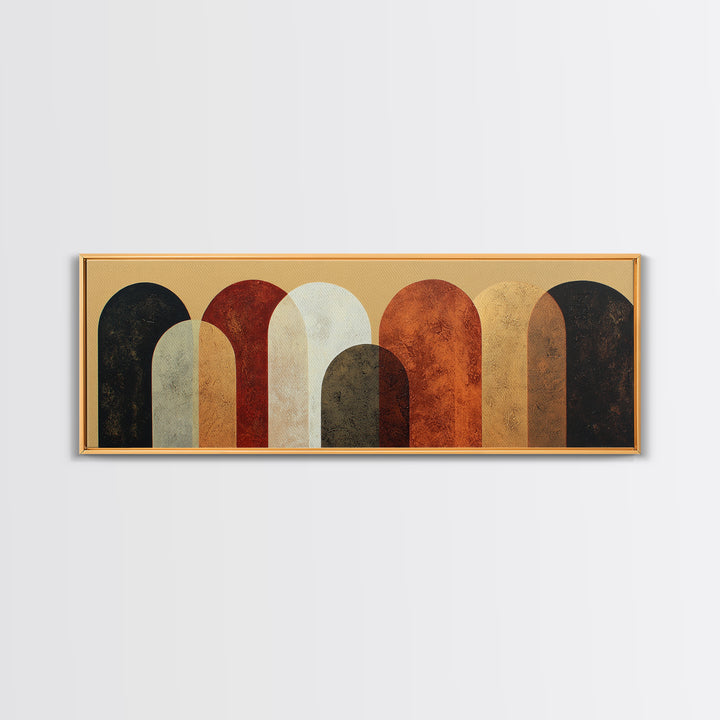 Neutral Abstract Arches Framed Canvas Print, Above Bed Art, Gallery Decor, Bedroom Decor, Abstract Art, Serenity, Wall Art, ABA-3x1-44