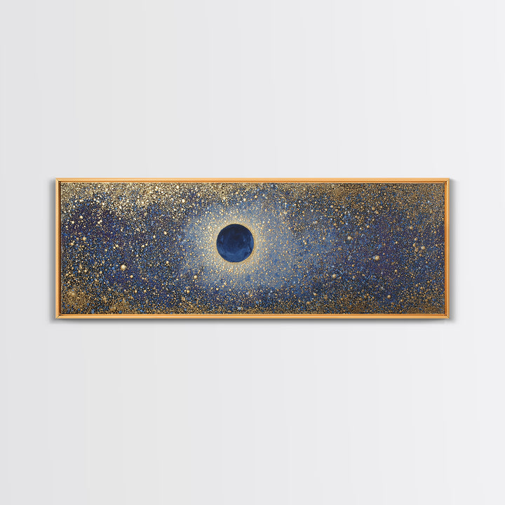 Subtle Celestial Scene Framed Canvas Print, Above Bed Art, Japanese Wall Art, Bedroom Decor, Fine Art, Serenity, Neutral Decor, ABA-3x1-53