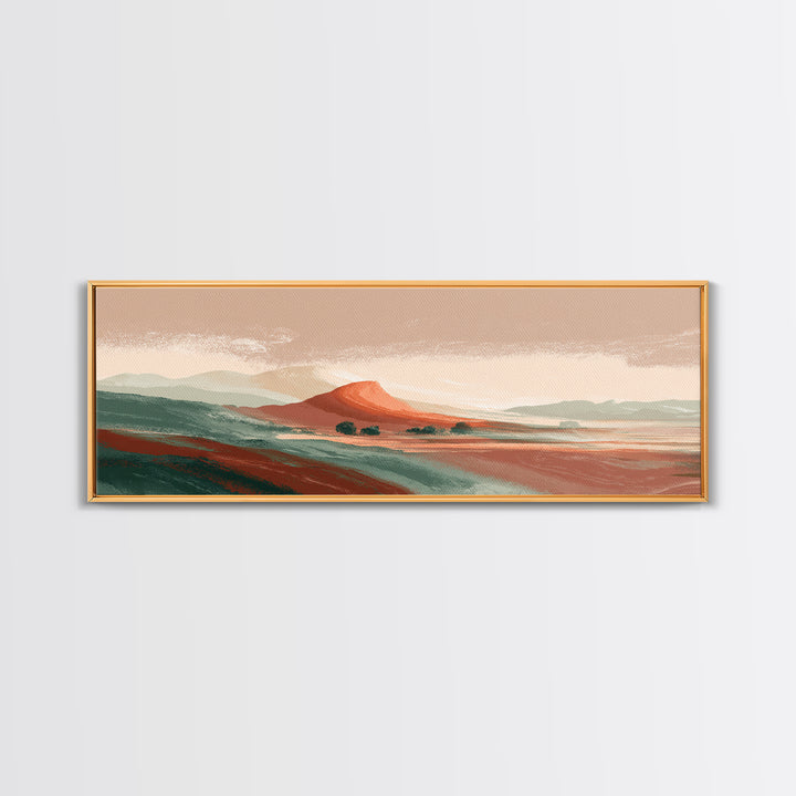 Dreamy Desert Sunset Canvas Print, Above Bed Art, Textured Painting, Bedroom Decor, Fine Art, Serenity, Original Art, ABA-3x1-95