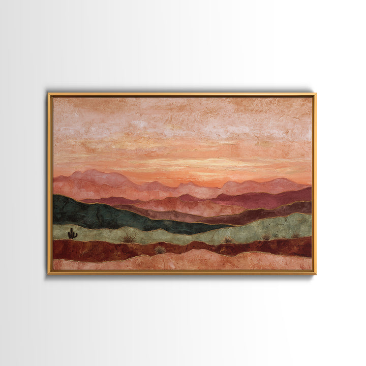 Dreamy Desert Sunset Canvas Print, Above Bed Art, Sage Green Wall Art, Bedroom Decor, Fine Art, Serenity, Modern Decor, ABA-3x2-11