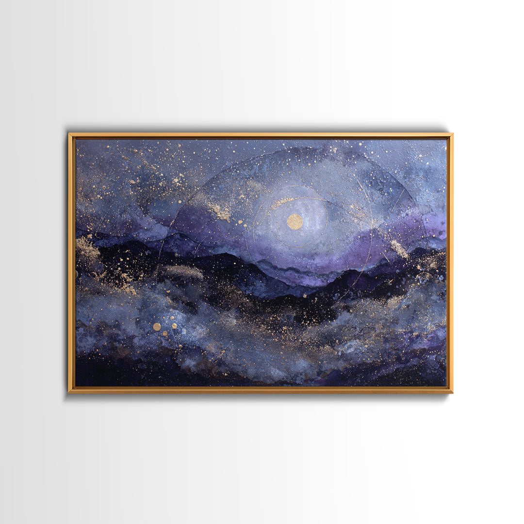 Subtle Celestial Scene Canvas Print, Above Bed Art, Whimsical Decor, Bedroom Decor, Fine Art, Serenity, Bedroom Wall Decor, ABA-3x2-17