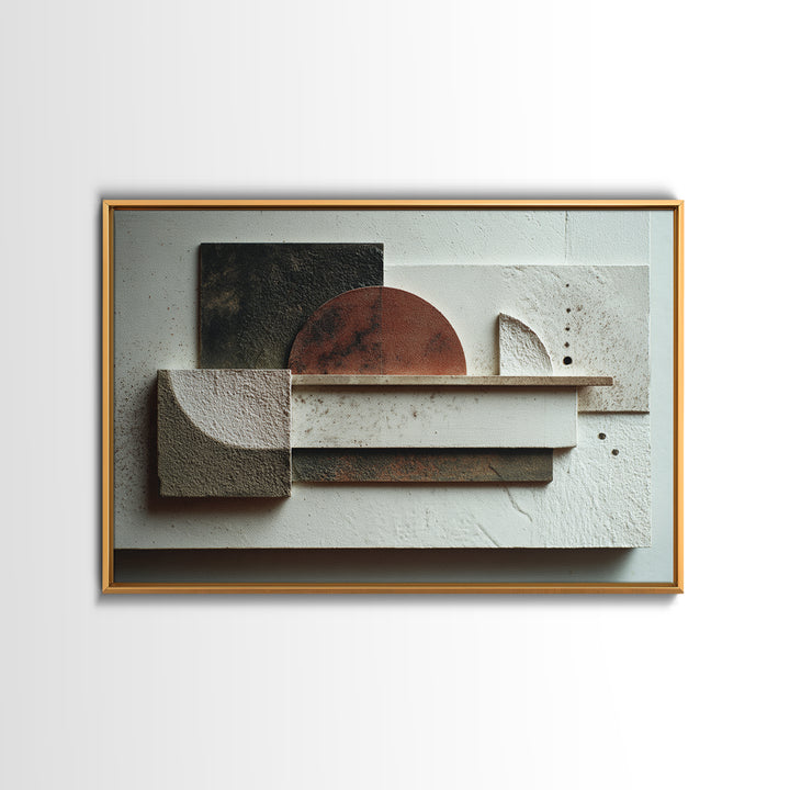 Abstract Sunrise Geometry Framed Canvas Print, Above Bed Art, Living Room Decor, Bedroom Decor, Abstract Art, Serenity, ABA-3x2-24