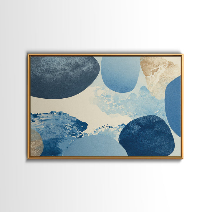 Japandi Ink Shapes Framed Canvas Print, Above Bed Art, Printable Art, Bedroom Decor, Abstract Art, Serenity, Bedroom Wall Art, ABA-3x2-46