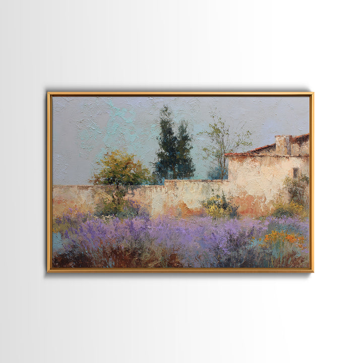 Oversized Lavender Field Framed Canvas Print, Above Bed Art, Room Decor, Bedroom Decor, Oil Painting, Serenity, Large Wall Art, ABA-3x2-47