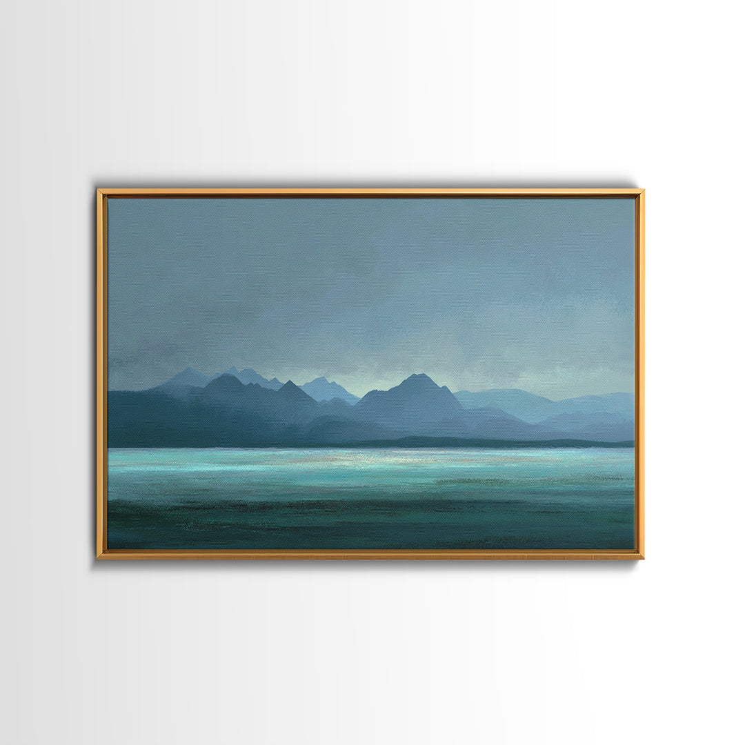 Soft Alpine Horizon Canvas Print, Above Bed Art, Whimsical Decor, Bedroom Decor, Fine Art, Serenity, Bedroom Wall Decor, ABA-3x2-52