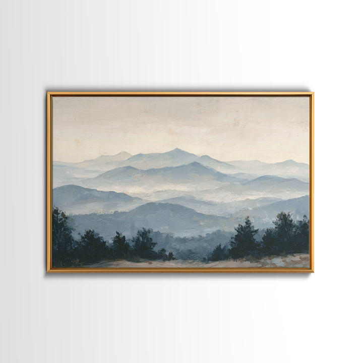 Panoramic Misty Mountain Landscape Canvas Print, Above Bed Art, Living Room Wall Art, Bedroom Decor, Fine Art, Serenity, ABA-3x2-53