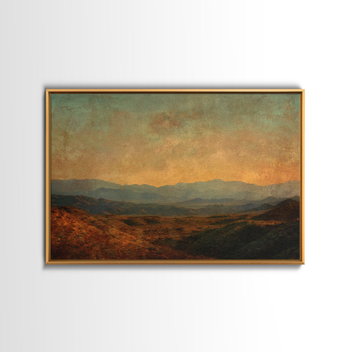 Dreamy Desert Sunset Framed Canvas Print, Above Bed Art, Art Print, Bedroom Decor, Fine Art, Serenity, Dorm Decor, ABA-3x2-59