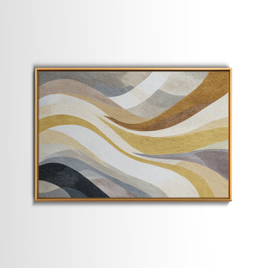 Warm Taupe Abstract Waves Canvas Print, Above Bed Art, Textured Painting, Bedroom Decor, Abstract Art, Serenity, Original Art, ABA-3x2-67