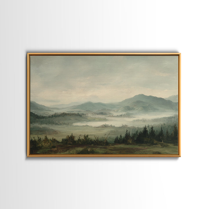 Soft Romantic Landscape Framed Canvas Print, Above Bed Art, Boho Decor, Bedroom Decor, Fine Art, Serenity, Statement Artwork, ABA-3x2-69